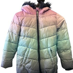 Juicy Couture Kids Gradient Puffer Jacket - Pink, Blue, Gray